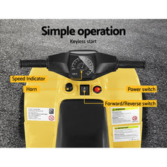 Rigo Kids Ride On Car ATV Quad Motorbike 4 Wheeler Electric Toys Battery Yellow