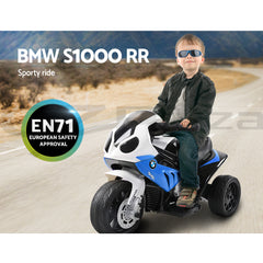 Kids Electric Ride On Car Police Motorcycle Motorbike BMW Licensed S1000RR Blue