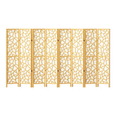 Artiss Clover Room Divider Screen Privacy Wood Dividers Stand 8 Panel Natural