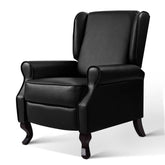 Artiss Recliner Armchair Black Faux Leather Domini