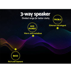 Giantz 2pcs Car Speakers 500W Audio Stereo Speaker 3-Way Tweeters component set