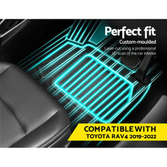 Weisshorn Car Rubber Floor Mats Compatible for Toyota RAV4 2019-2022 Front Rear