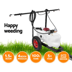 Giantz Weed Sprayer 100L Trailer 1.5m Boom Garden Spray