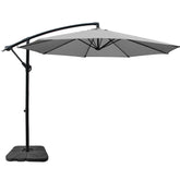Instahut 3m Umbrella with 50cmx50cm Base Outdoor Umbrellas Cantilever Sun Stand UV Garden Grey