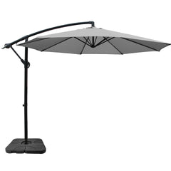 Instahut 3m Umbrella with 50cmx50cm Base Outdoor Umbrellas Cantilever Sun Stand UV Garden Grey