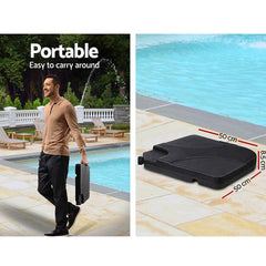 Instahut 3m Umbrella with 50cmx50cm Base Outdoor Umbrellas Cantilever Sun Stand UV Garden Grey