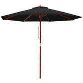 Instahut 2.7m Outdoor Umbrella Pole Umbrellas Beach Garden Sun Stand Patio Black