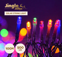 100M Christmas Lights String Fairy Light 500 LED Colourful Jingle Jollys