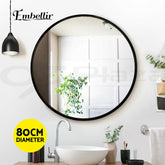 Embellir 80cm Wall Mirror Bathroom Round Makeup Mirror