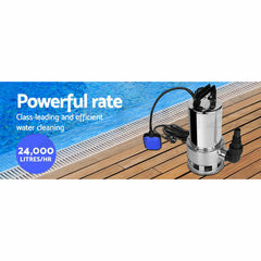 Giantz 1800W Submersible Dirty Water Pump Bore Tank Well Steel Automatic Clean