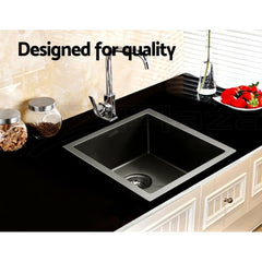 Cefito Kitchen Sink 51X45CM Stainless Steel Basin Single Bowl Black