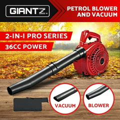 Giantz Petrol Leaf Blower Garden Vacuum Handheld Commercial Outdoor Tool 36CC