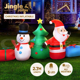 Jingle Jollys Christmas Inflatable Tree Snowman 2.7M Illuminated Decorations
