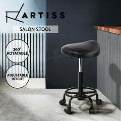 Artiss Salon Stool Saddle Swivel Chair