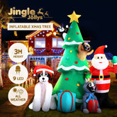 Jingle Jollys Christmas Inflatable Santa Tree 3M Illuminated Decorations