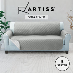 Artiss Sofa Cover Couch Covers 3 Seater Quilted Grey