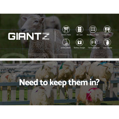 Giantz Fence Energiser 3KM Solar Powered Electric 500M Poly Wire Insulator