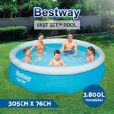 Bestway Swimming Pool 305x76cm Above Ground Round Inflatable Pools 3800L