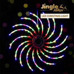 0.5M Christmas Lights 128 LED Spin Motif Light Decorations Jingle Jollys