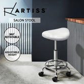 Artiss Salon Stool Saddle Swivel Chair White