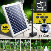Gardeon Solar Pond Pump Submersible Water Fountain with Battery Kit LED Lights 4.3FT