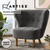 Artiss Armchair Lounge Accent Chair Armchairs Couch Chairs Sofa Bedroom Charcoal