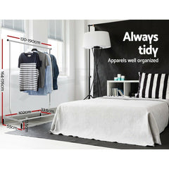 Artiss Clothes Rack Airer Rail Coat Stand Adjustable Hanger