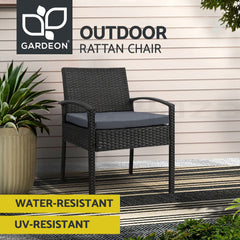 Gardeon Outdoor Dining Chairs Patio Furniture Rattan Lounge Chair Cushion Felix