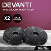 Devanti 17cm Range Hood Carbon Charcoal Filters Replacement X2
