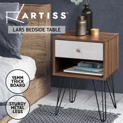 Artiss Bedside Table 1 Drawers with Shelf - LARS