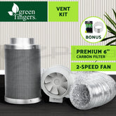 Greenfingers 6"Ventilation Kit Fan Grow Tent Kit Carbon Filter Duct Speed Controlled,Greenfingers 6"Ventilation Kit Fan Grow Tent Carbon Filter Duct Speed Controlled