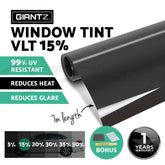 Giantz Window Tint Film Black Roll 15% VLT Home House 76cm X 7m Tinting Tools