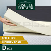 Giselle Bedding Memory Foam Mattress Topper 8cm Double