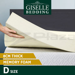 Giselle Bedding Memory Foam Mattress Topper 8cm Double