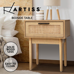 Artiss Bedside Tables Side Table Rattan Drawers Nightstand