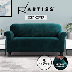 Artiss Sofa Cover Couch Covers 3 Seater Velvet Agate Green