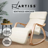 Artiss Rocking Armchair Footrest Nursing Beige Afton