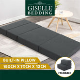 Giselle Bedding Foldable Mattress Folding Foam Bed Floor Mat Grey