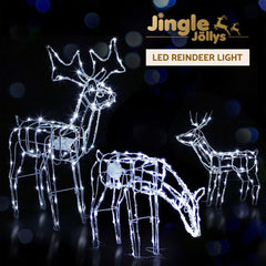 3 PCS Christmas Lights Reindeers 250 LED Decorations Jingle Jollys