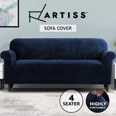 Artiss Sofa Cover Couch Covers 4 Seater Velvet Sapphire