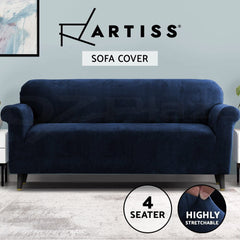 Artiss Sofa Cover Couch Covers 4 Seater Velvet Sapphire
