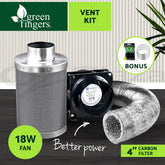 Green Fingers 4"Ventilation Kit Fan Hydroponics Grow Tent Kit Carbon Filter Duct,Green Fingers 4"Ventilation Kit Fan Hydroponics Grow Tent Kit Carbon Filter Duct