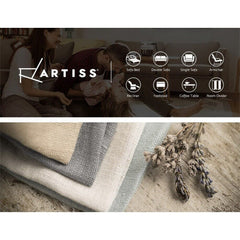 Artiss Armchair Lounge Chair Tub Accent Armchairs Fabric Sofa Chairs Beige