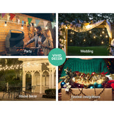 68m LED Festoon String Lights Christmas Decorations Wedding Party Outdoor Garden