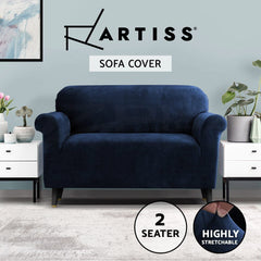 Artiss Sofa Cover Couch Covers 2 Seater Velvet Sapphire
