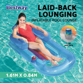 Bestway Pool Float Inflatable Lounge Seat Pillow Bed Cup Holder