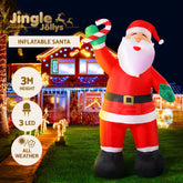 Jingle Jollys Christmas Inflatable Santa 3M Illuminated Decorations