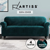 Artiss Sofa Cover Couch Covers 4 Seater Velvet Agate Green