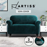 Artiss Sofa Cover Couch Covers 2 Seater Velvet Agate Green