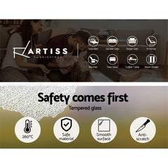 Artiss Coffee Table Oval Tempered Glass Side End Beside Tables Cafe 45cm